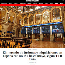 El mercado de fusiones y adquisiciones en Espaa cae un 18% hasta mayo, segn TTR Data